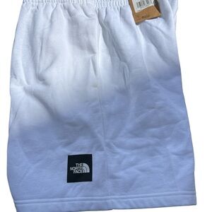 The North Face White Athletic Shorts with Black Logo Patch